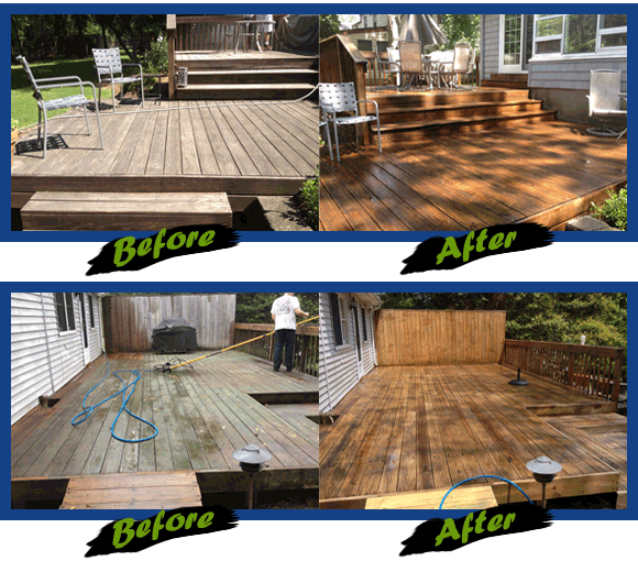 Deck Powerwashing Before & After in New Jersey